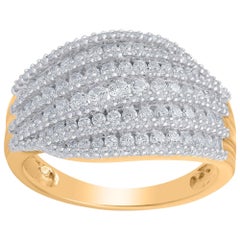 TJD 1,00 Karat geschichteter Diamant, 10 Karat Gelbgold  Schillernder Designer-Ring