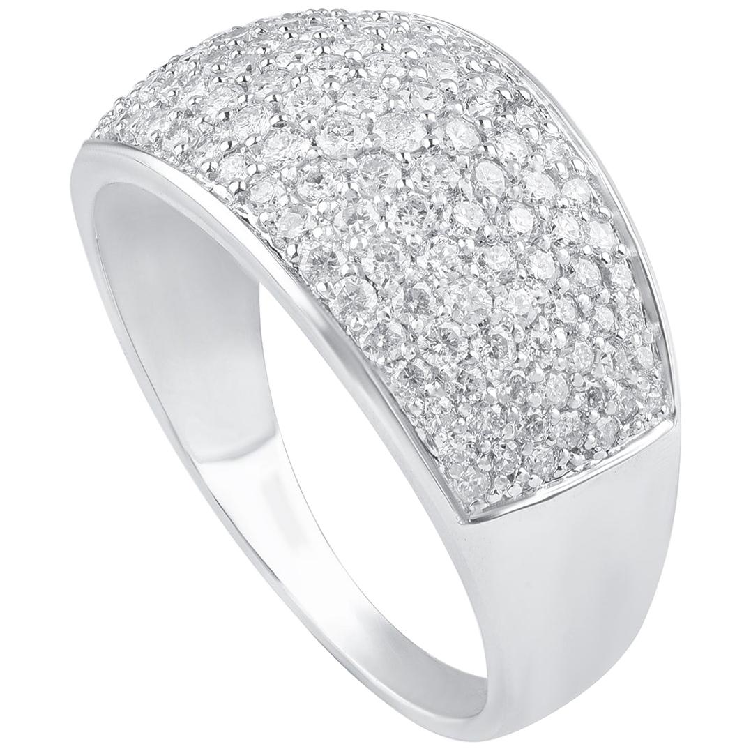 TJD 1,00 Karat Diamant 18 Karat Weißgold Breite Pavé- Anniversary/Wedding-Ring (Moderne) im Angebot