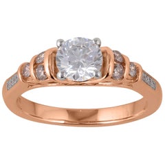 TJD 1.00 Carat Nat. Pink Rosé & White diamond 18 Karat Rose Gold Engagement Ring
