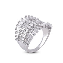 Bague à la mode vintage en or blanc 14 carats avec diamants ronds de 1,00 carat TJD