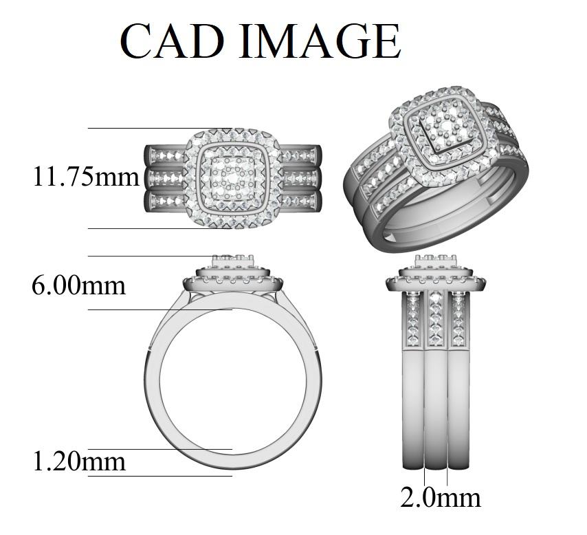 Étonnante et classique, cette bague en diamant est magnifiquement réalisée en or blanc massif 14K. Cette bague de fiançailles à tige fendue est ornée de 93 diamants blancs ronds étincelants en serti clos. Les diamants sont naturels, non traités et