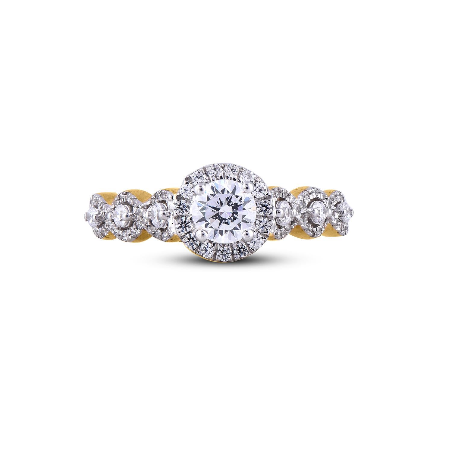 diamond twist engagement ring 1/2 ct tw round-cut 10k white gold