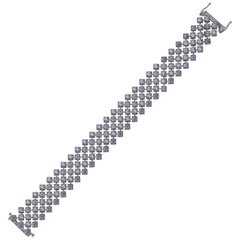 TJD 10.00 Karat Runder Diamant 14K Weißgold Multi-row Designer Mode-Armband