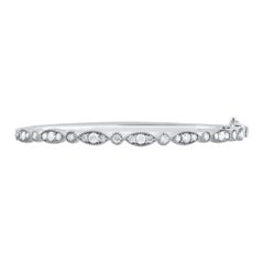 TJD Bracciale con diamanti a taglio brillante da 1,25 carati in oro bianco 18KT