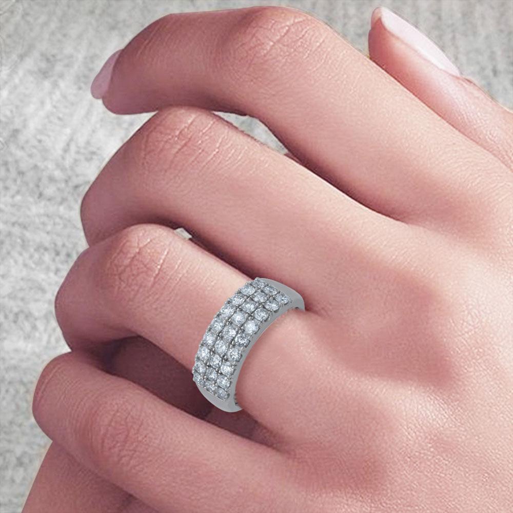TJD 1,25 Karat Brillant Diamant 14 Karat Weißgold Jahrestag Band Ring im Zustand „Neu“ im Angebot in New York, NY