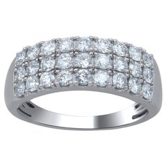 TJD 1.25 Carat Brilliante Diamond 14 Karat White Gold Anniversary Band Ring