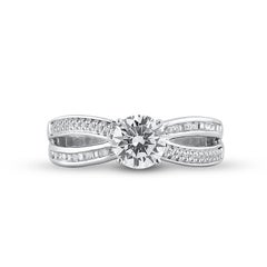 TJD 1.25 Carat Natural Diamond 14 Karat White Gold Engagement Promise Ring