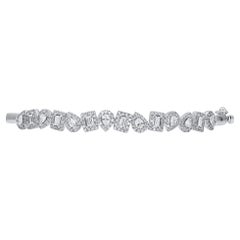 TJD 1.25 Carat Pear & Baguette Diamond Bangle Bracelet in 14 KT White Gold