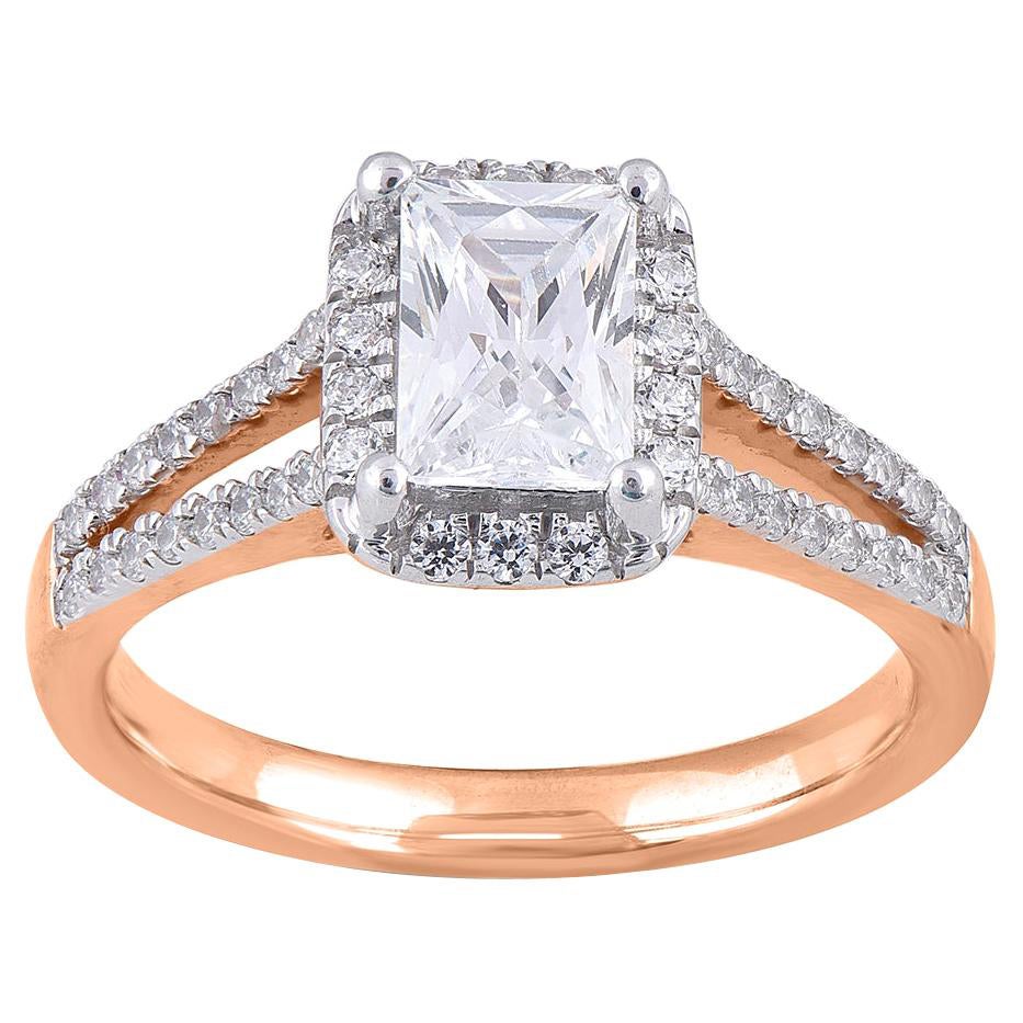 TJD 1,33 Karat Strahlender 
Rundschliff Diamant-Verlobungsring aus 18 Karat Roségold