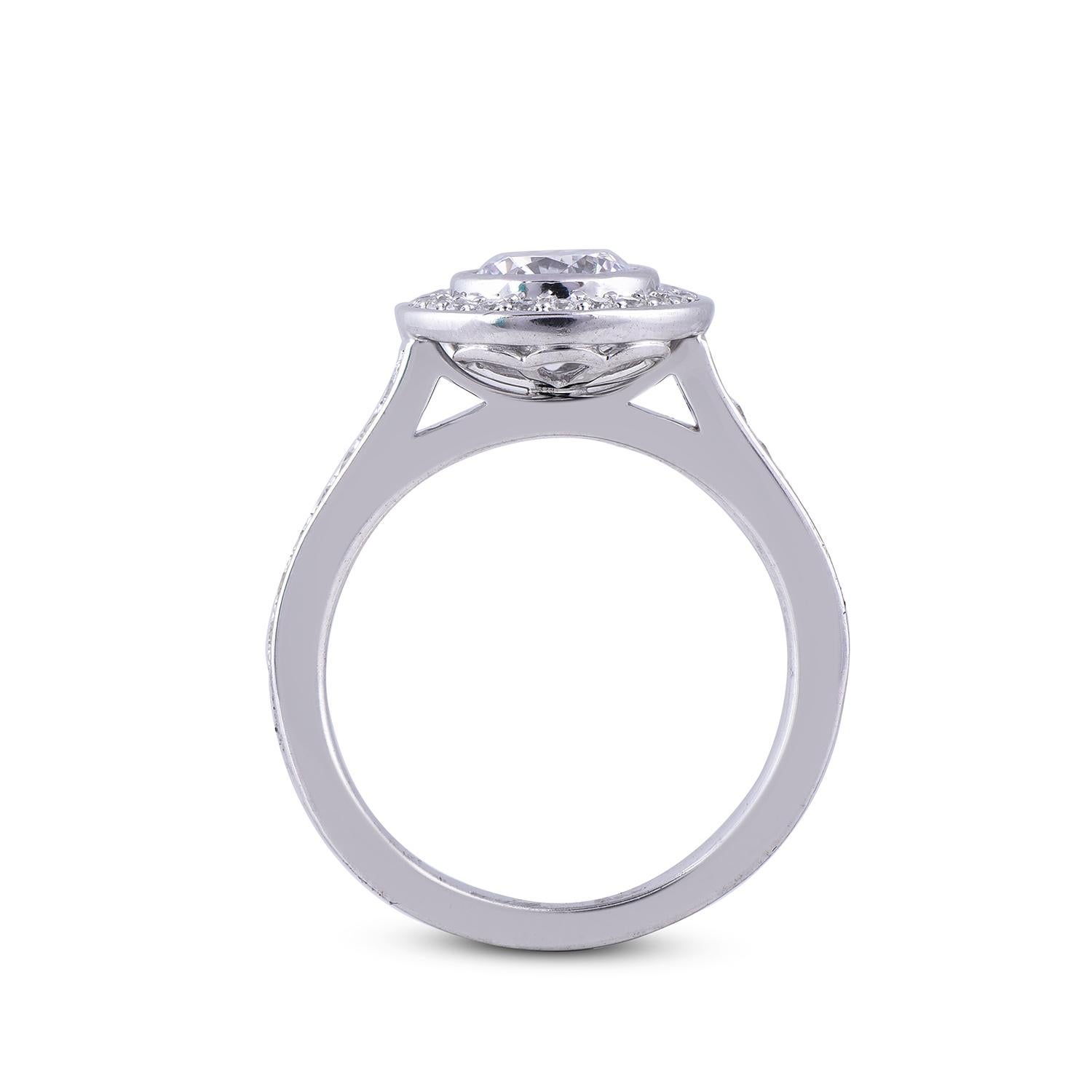 TJD 1,40 carati di diamante rotondo in oro bianco 18 carati Anatomia dell'anello di fidanzamento In condizioni Nuovo in vendita a New York, NY