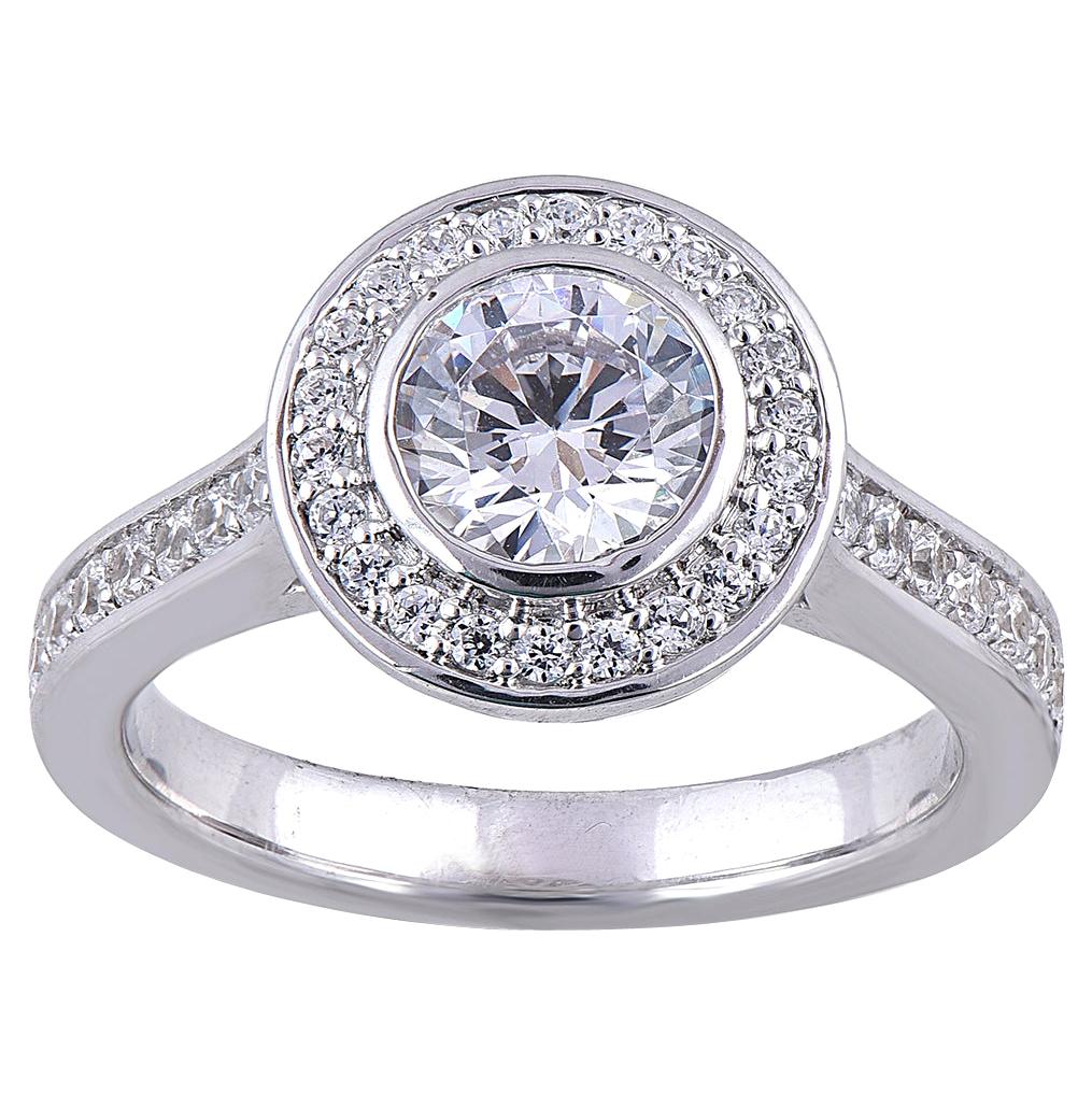 TJD 1.40 Carat Round Diamond 18 Karat White Gold Anatomy of Engagement Ring For Sale