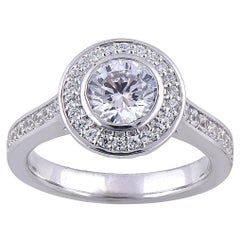 TJD 1.40 Carat Round Diamond 18 Karat White Gold Anatomy of Engagement Ring