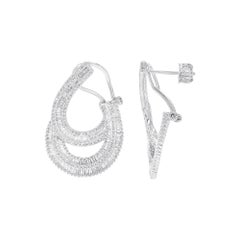 TJD 1,5 Karat Brillantschliff Diamant 14K Weißgold Designer Kreis Ohrringe