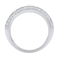TJD 1.50 Carat Brilliant cut Diamond 14 Karat White Gold Wedding Band Ring (anneau de mariage en or blanc 14 carats)