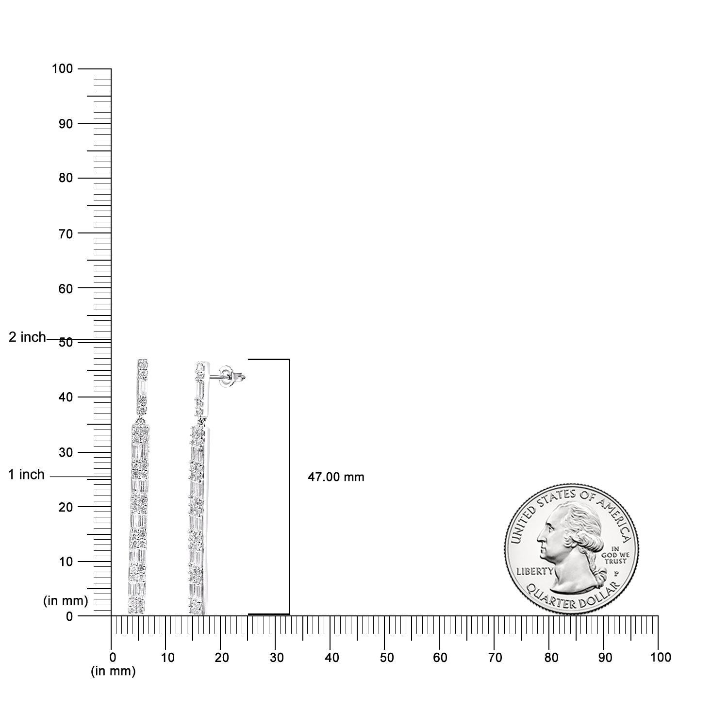Contemporaneo TJD Orecchini a goccia con diamante naturale da 1,50 carati in oro bianco 14KT in vendita