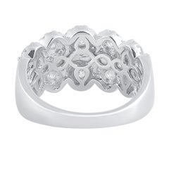 TJD 1.50 Carat Natural Diamond Vintage-Style Wedding Band Ring in 14 Karat Gold