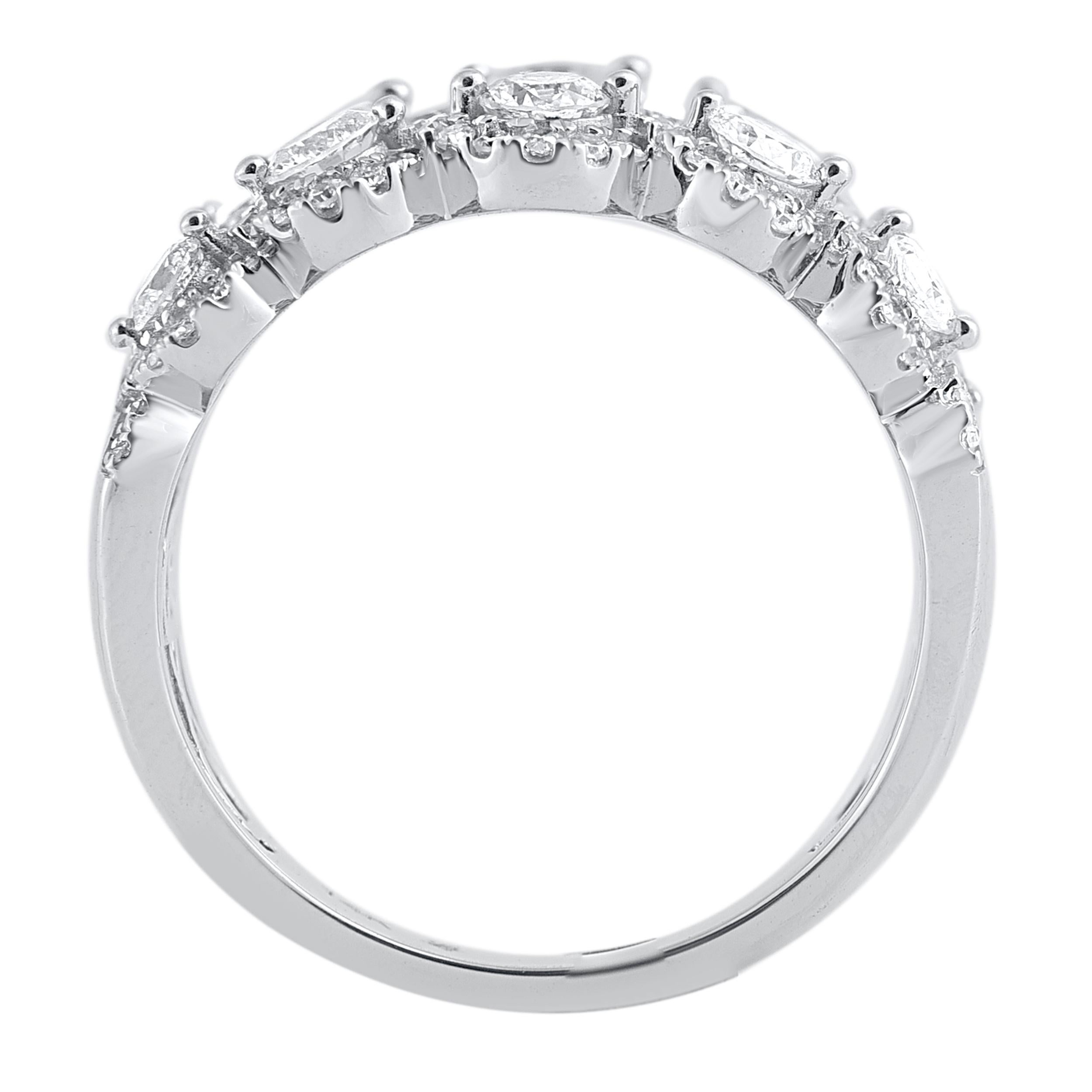 TJD Alianza de Diamante Natural de 1,50 Quilates Estilo Vintage en Oro de 14 Kilates Contemporáneo en venta