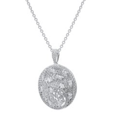 TJD 1.50 Carat Natural Diamond Yin and Yang Pendant in 14 Karat White Gold