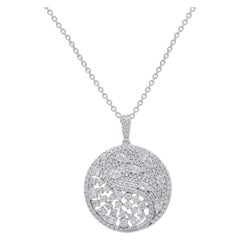 TJD 1.50 Carat Natural Diamond Yin and Yang Pendant in 14 Karat White Gold