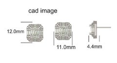 TJD 1.50 Carat Round & Baguette Diamond 14Karat White Gold Cluster Stud Earrings