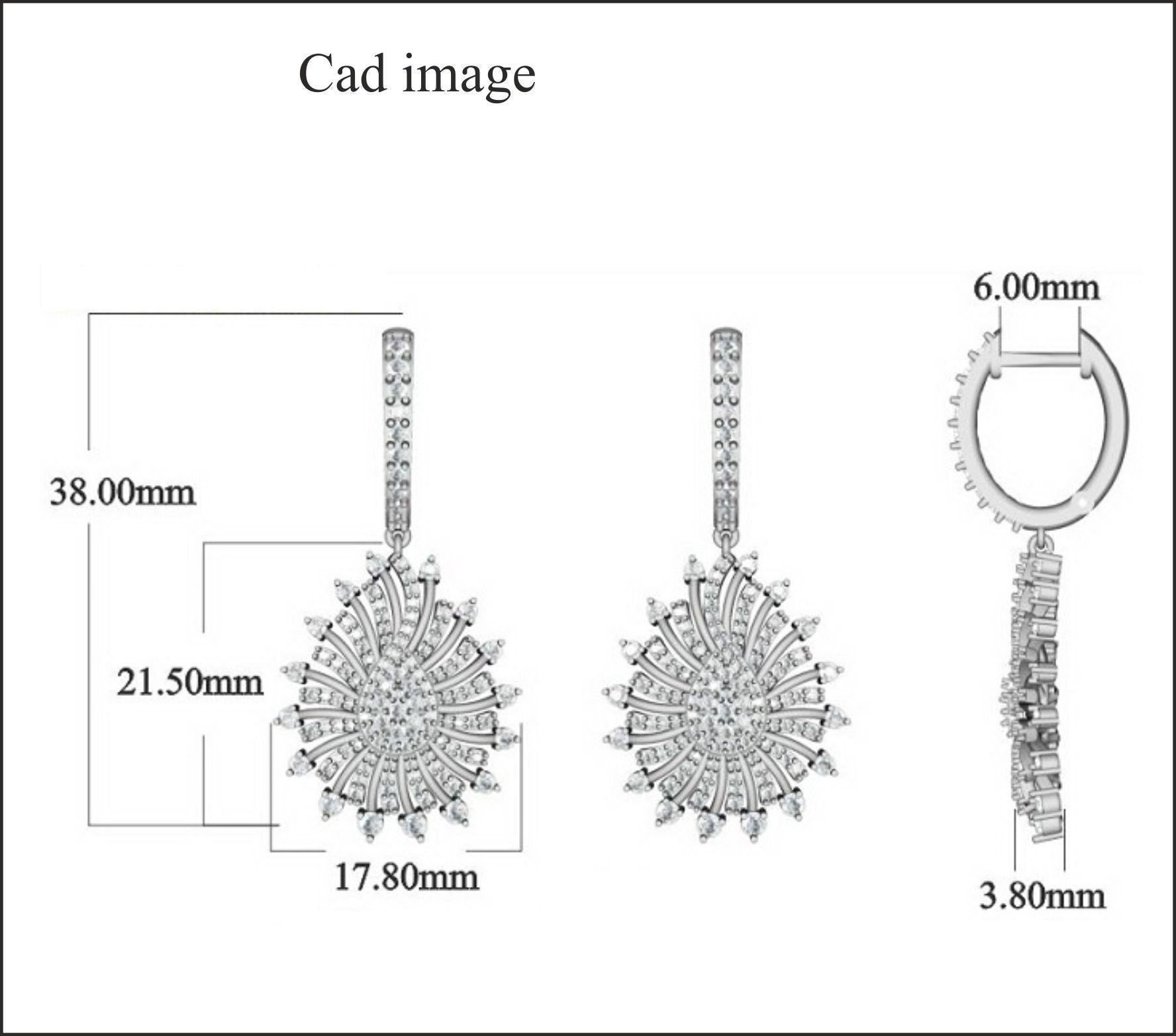 Adorerà la semplicità di questi orecchini a goccia con diamante. L'orecchino è realizzato in oro bianco 14 carati e presenta 242 diamanti rotondi incastonati e una finitura lucida completa la brillante raffinatezza di questi orecchini da far girare