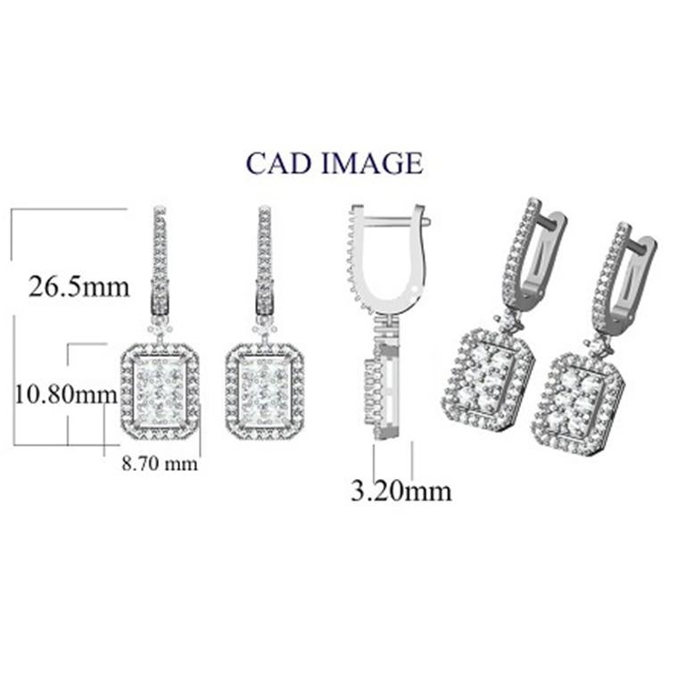 Simply chic, these diamond Huggie earrings fit any occasion with ease. With 1.00 carat Round diamonds cushion frame hoop earrings have 106 round brilliant diamond set in prong setting. These sparkling hoop earrings secure comfortably with safety