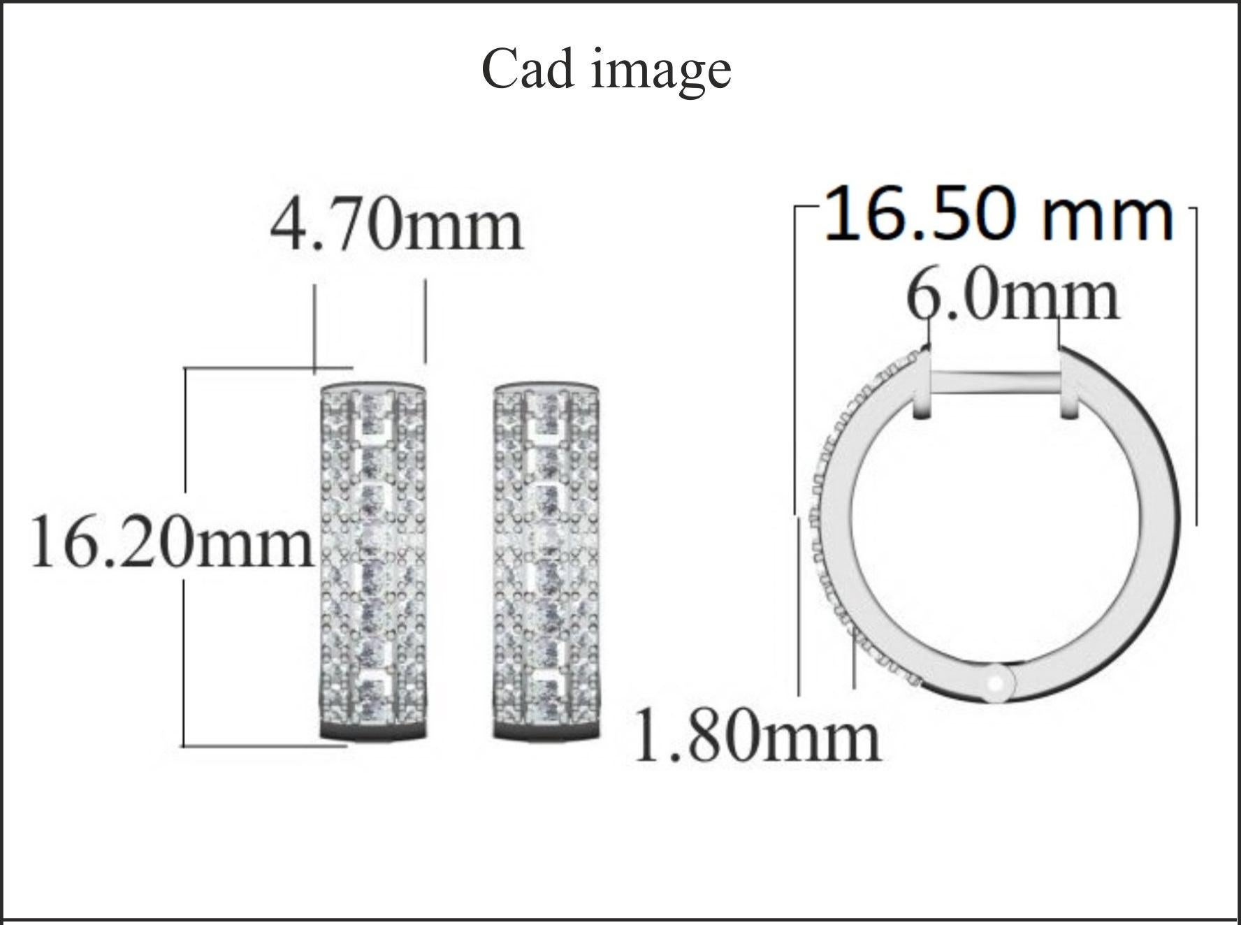 Expertly crafted in 14K solid white gold, this diamond hoop earring is cleverly filled with 48 round and 20 princess-cut diamond set in prong setting, H-I color I2 clarity. Captivating with 1.00 carats diamonds and a bright polished shine, these