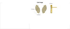 TJD 2 Karat runder und Baguette-Diamant 14 Karat Gelbgold Twist geschwungene Ohrringe