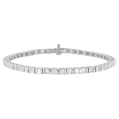 Bracciale tennis TJD con diamante baguette da 2,0 carati in oro bianco 14KT