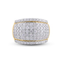 TJD Anello per anniversario con diamante a taglio brillante da 2,0 carati in oro giallo 14KT