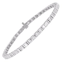 TJD 2.0 Carat Natural Baguette Diamond 18KT White Gold Tennis Bracelet