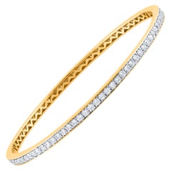 TJD 2.0 Carat Natural Brilliant Cut Diamond Bangle in 14KT Yellow Gold