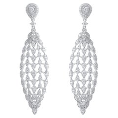 TJD 2.0 Carat Natural Diamond 14 Karat White Gold Marquise Shape Drop Earrings