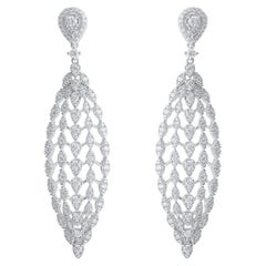 TJD Orecchini a goccia con diamante naturale da 2,0 carati in oro bianco 14 carati a forma di marquise