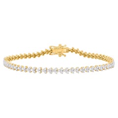 TJD 2.0 Carat Round Brilliant Cut Diamond 18KT Yellow Gold Wedding Bracelet