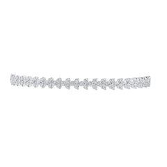 TJD 2.0 Carat Round Brilliant Cut Diamond Bangle Bracelet in 14KT White Gold