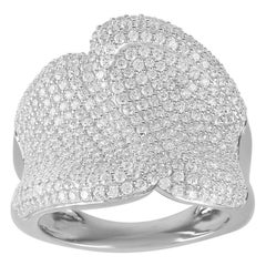 Alliance large en or blanc 14 carats avec diamants ronds brillants de 2,0 carats TJD