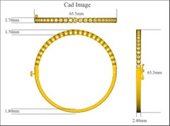 TJD 2,0 Karat runder Diamant 14 Karat Gelbgold Lünette gefasster Designer-Armreif