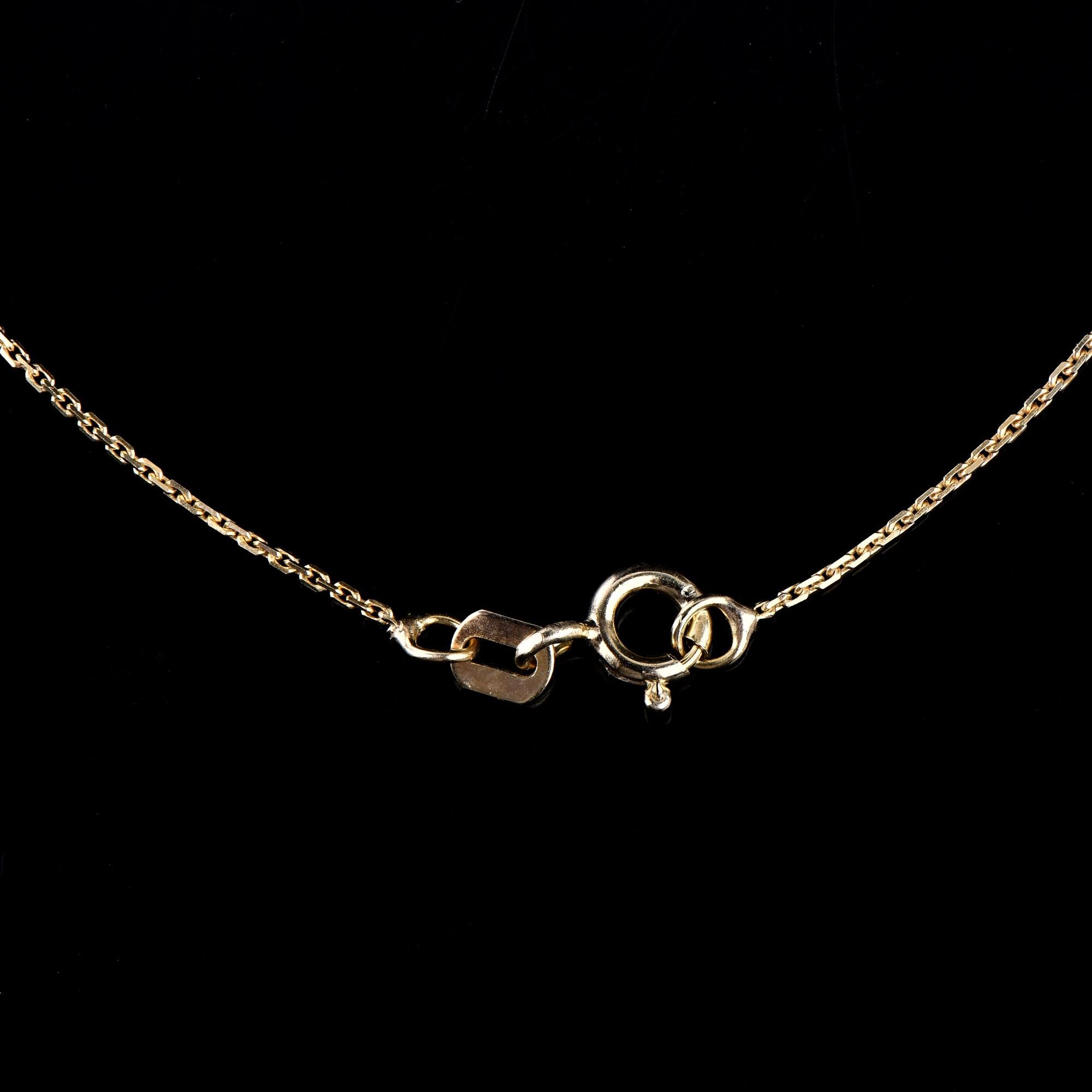 Moderne Collier à la mode en or jaune 14 carats serti d'un diamant rond de 2,0 carats TJD en vente