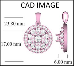 TJD 2,0 Karat runder Diamant 14K Gelbgold Designer-Cluster-Mode-Anhänger