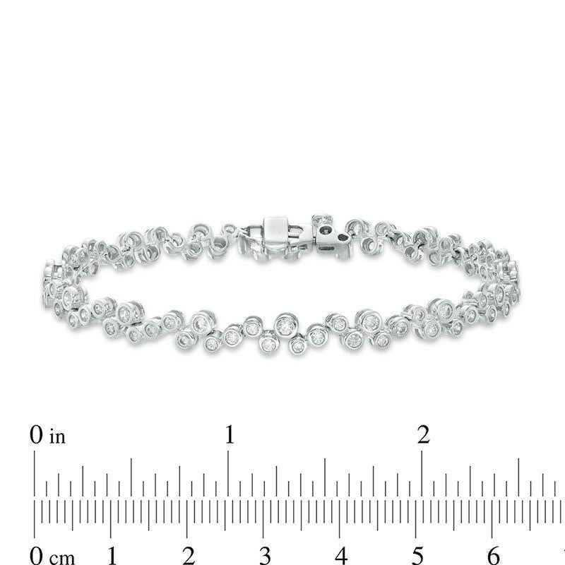 TJD Bracciale da tennis a zig zag in oro bianco 14 carati con diamante naturale rotondo da 2,0 carati In condizioni Nuovo in vendita a New York, NY