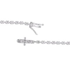 TJD 2.45 Carat Natural Brilliant Cut Diamond 18KT White Gold Tennis Bracelet
