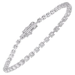 TJD 2.45 Carat Natural Brilliant Cut Diamond 18KT White Gold Tennis Bracelet