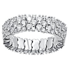 TJD 2.50 Carat Brilliant Cut Diamond Eternity Band Ring in 14 Karat White Gold