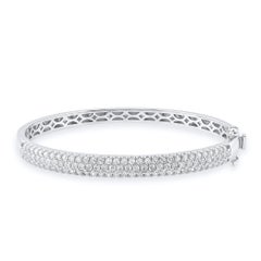 TJD Pulsera de diamantes naturales talla brillante de 2,50 quilates en oro blanco de 18 quilates