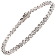 TJD 2,96 Karat Diamant 14 Karat Weißgold Diamant Klassisches Tennisarmband