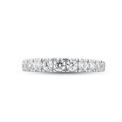 TJD 3/4 Karat runder Diamant 14 Karat Weißgold Stapelbarer Verlobungsring