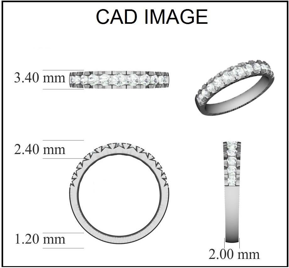 Alliance de fiançailles empilable en or blanc 14 carats avec diamants ronds de 3/4 carat TJD Neuf - En vente à New York, NY