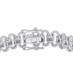 TJD Natural Diamond Wedding Bracelet in 18K White Gold, 3.00 Carat