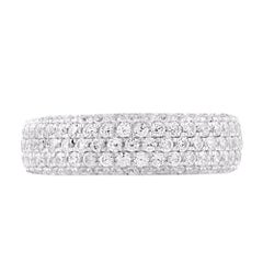 TJD 3.0 Carat Round Diamond 14 Karat White Gold Full Eternity Wedding Ring